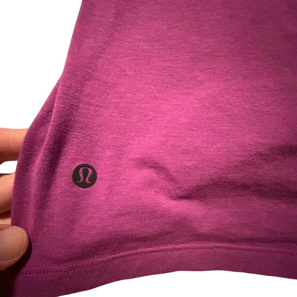 Lululemon magenta purple top fits like sz 6 runched at stomach cute yoga summer - Picture 6 of 7